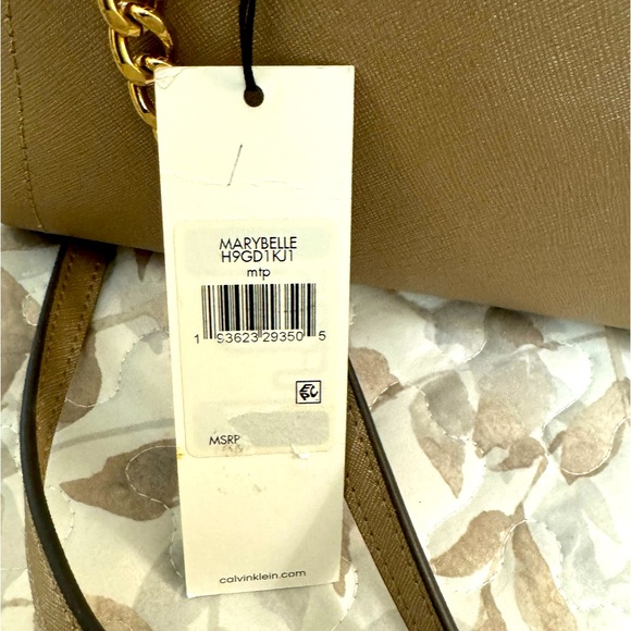 MARYBELLE Satchel by Calvin Klein - Champagne Saffiano (PVC) Leather - NWT - Picture 11 of 11